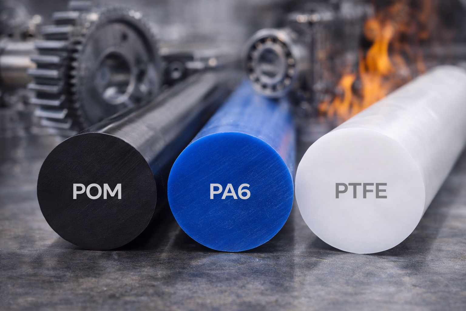 Mühendislik Plastikleri: POM, PA6 ve PTFE Karşılaştırması